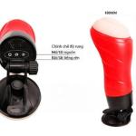 Crazy Bull Delia âm đạo giả gắn tường cho nam, cốc thủ dâm có đế hít chân không, phần lõi TPR mềm và vỏ ABS theo thông tin tham khảo, 12 chế độ rung, thiết kế đỏ đen, phù hợp nhu cầu sử dụng riêng tư tại nhà