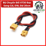 Dây Chuyển Đổi XT30 Đực Sang Cái D18 20cm, XT30 Male To Female 18AWG, Dây Nối Nguồn Cho Pin LiPo, Bộ Điều Khiển ESC, Drone FPV, Xe Điều Khiển RC, Robot, Mạch Điện Tử DC