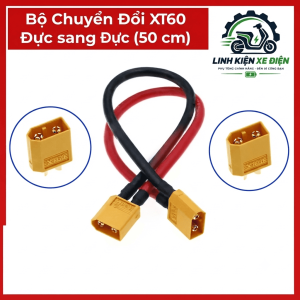 Dây chuyển XT60 đực đực dài 50 cm cho drone FPV, phụ kiện kết nối nguồn pin và mạch phân phối điện, hỗ trợ bố trí dây dẫn ngắn gọn trong khung máy bay không người lái, cần kiểm tra cực tính và cấu hình trước khi sử dụng