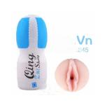 Cốc thủ dâm nam Qing bằng silicone mềm, âm đạo giả cầm tay có vỏ nhựa màu xanh, kích thước 18x8cm, ruột màu da người, phù hợp người trưởng thành tìm kiếm dụng cụ hỗ trợ thủ dâm cá nhân và phụ kiện phòng the