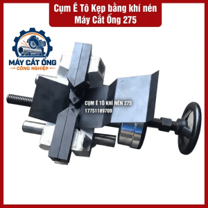 Ê tô kẹp khí nén máy cắt ống 275, cụm kẹp phôi phục vụ sửa chữa thiết bị cơ khí, hỗ trợ thao tác kẹp theo thiết kế máy, kiểm tra cổng khí, kích thước ngàm và mã model để xác nhận tương thích trước khi mua