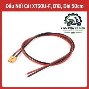 Đầu Nối Pin XT30U-F Cái D18 Dài 50cm, Jack XT30U Female 2 Pin, Dây 18AWG, Đầu Cắm Nguồn DC, Kết Nối Pin Lithium, Phụ Kiện Drone FPV, RC, ESC, Xe Điều Khiển Và Bộ Dây Điện Tử