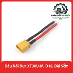 Đầu Nối Đực XT30U-M D18 Dài 5cm, Amass XT30U-M Male 2 Pin, Dây 18AWG 50mm, Đầu Cắm Nguồn Pin LiPo, Kết Nối ESC, Drone FPV, Xe Điều Khiển RC, Robot Và Mạch Điện Tử, Tiếp Điểm Đồng Mạ Vàng, Phụ Kiện Pin Mô Hình