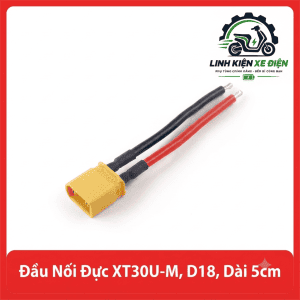 Đầu Nối Đực XT30U-M D18 Dài 5cm, Amass XT30U-M Male 2 Pin, Dây 18AWG 50mm, Đầu Cắm Nguồn Pin LiPo, Kết Nối ESC, Drone FPV, Xe Điều Khiển RC, Robot Và Mạch Điện Tử, Tiếp Điểm Đồng Mạ Vàng, Phụ Kiện Pin Mô Hình