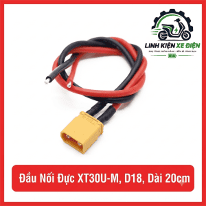 Đầu nối XT30U-M đực có dây 20cm, đầu jack nguồn XT30 2 pin cho thiết bị điện tử dùng pin, dây kết nối nguồn DC hỗ trợ thay thế đầu nối hỏng, lắp ráp mô hình RC và bố trí điểm cấp nguồn gọn gàng, dễ thao tác