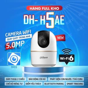 Camera Dahua DH-H5AE, 5MP Wifi, Hồng Ngoại 10m, Đàm Thoại Hai Chiều, Phát Hiện Chuyển Động, Báo Động Còi Hú, Chuẩn ONVIF, Lưu Trữ 256GB, Ứng Dụng DMSS Tiện Lợi