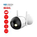 Kbvision KX-C41L, Camera Wifi thông minh 4MP, Full Color 2K, phát hiện người, báo động đèn còi, đàm thoại hai chiều, chống nước IP67, hồng ngoại 30m, lưu trữ thẻ nhớ 256GB, giám sát an ninh 24/7