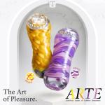 Cốc thủ dâm TENGA ARTE Weave họa tiết đan xen đàn hồi, thiết kế nhỏ gọn 135 mm, kết hợp lớp Elastomer mềm và lõi có độ chắc, cho phép điều chỉnh lực cầm để thay đổi cảm giác, có thể lộn mặt trong để vệ sinh