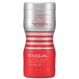 Cốc thủ dâm Tenga Double Hole Nhật Bản 2 đầu, thiết kế hai cửa sử dụng với kích thước khác nhau, một đầu hẹp ôm sát và một đầu rộng, cấu trúc bề mặt nổi bên trong, kích thước 60 x 150 mm, không rung, không dùng pin